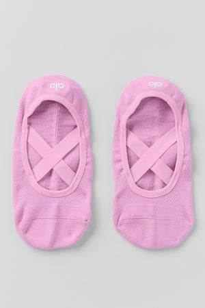 Women's Pivot Barre Sock - Candy Heart Pink