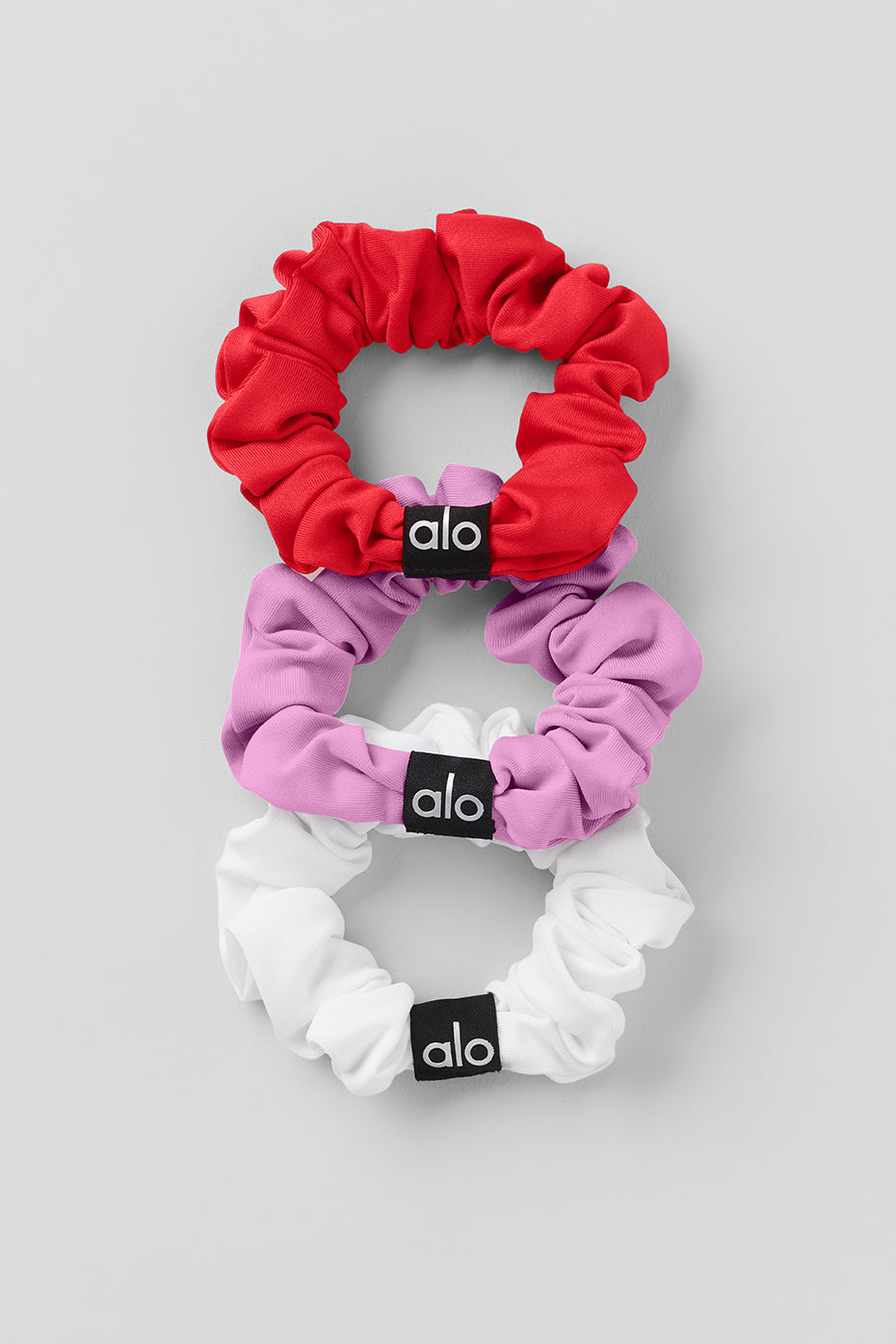 Fresh Mini Scrunchie 3-Pack - Bright Red/Candy Heart Pink/White--0