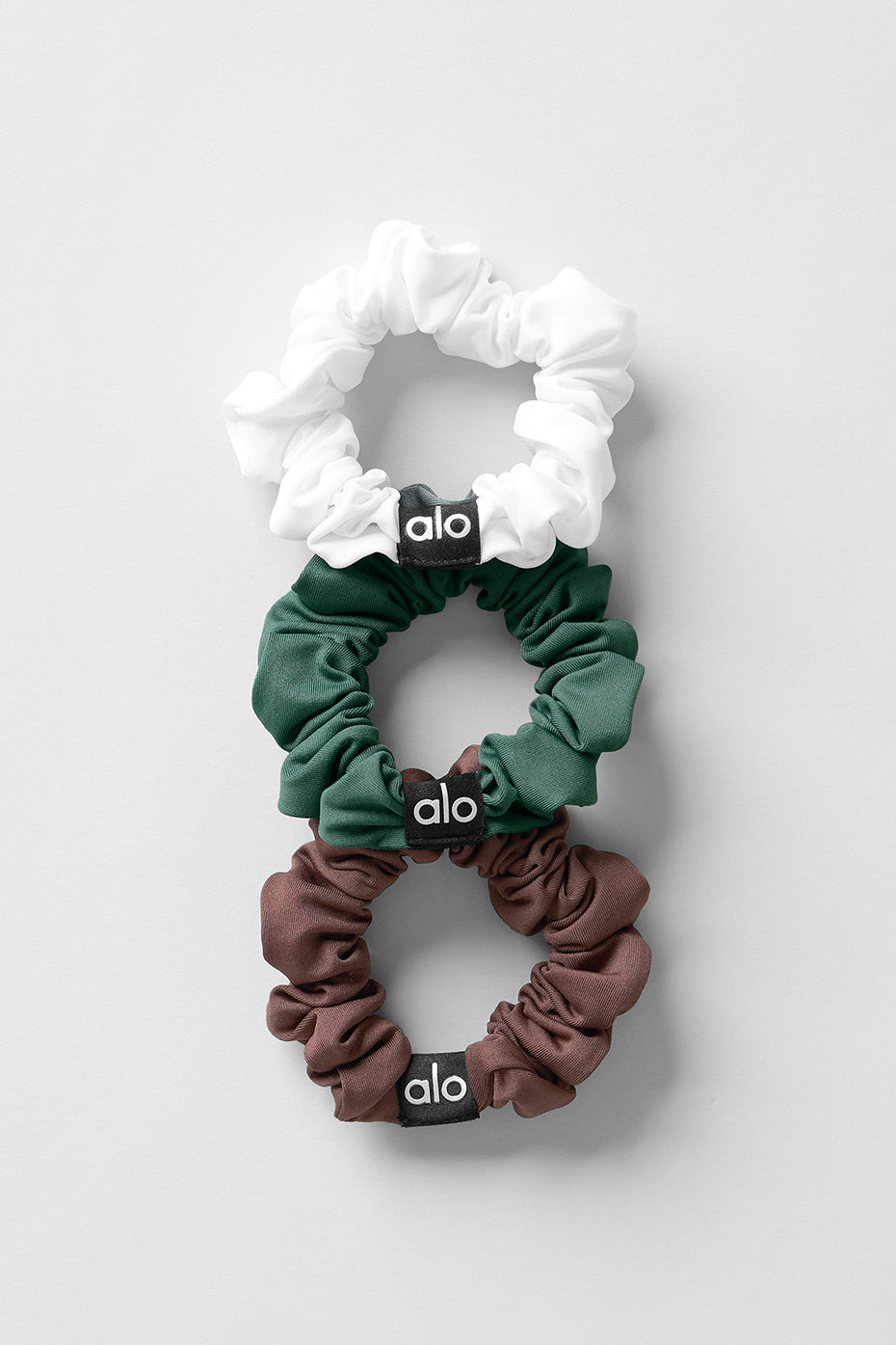 Fresh Mini Scrunchie 3-Pack - Brownstone/White/Clover Green--0