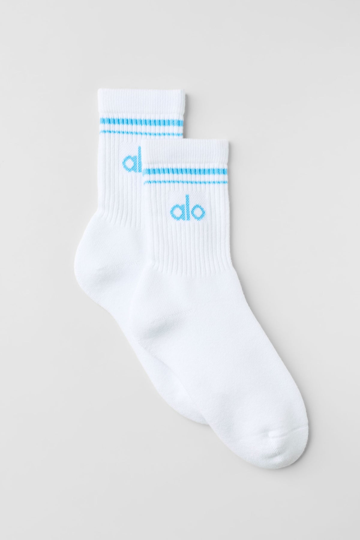 Unisex Half-Crew Throwback Sock - White/Azure Blue--0
