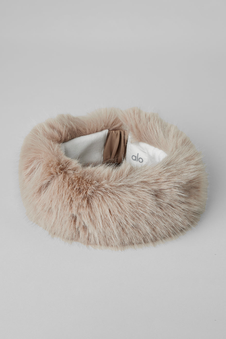 Opulent Faux Fur Wintersun Headband - Oat--1
