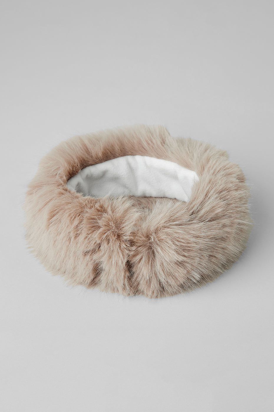 Opulent Faux Fur Wintersun Headband - Oat--2