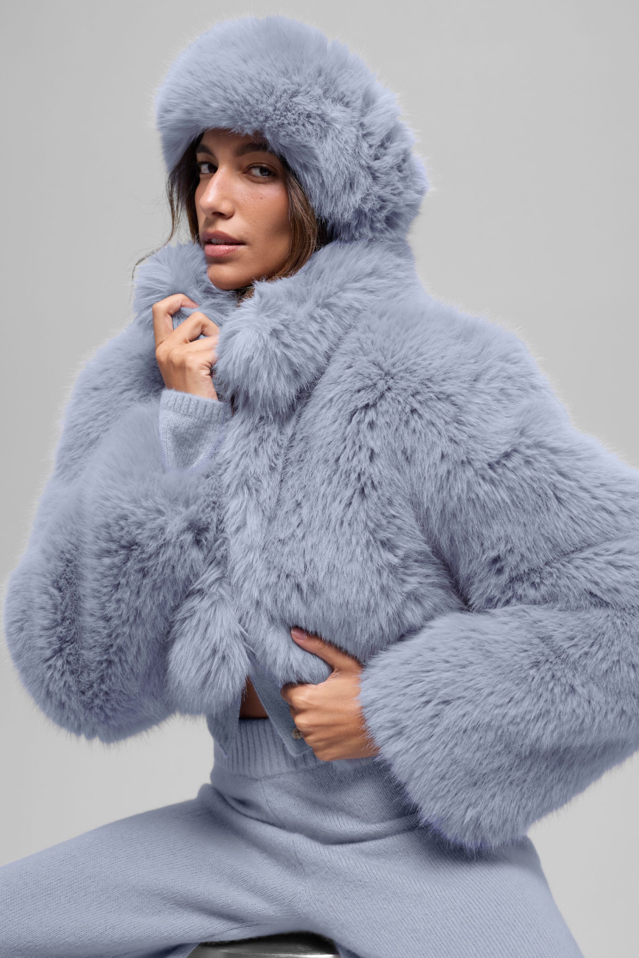 Opulent Faux Fur Wintersun Headband - Winter Frost--1