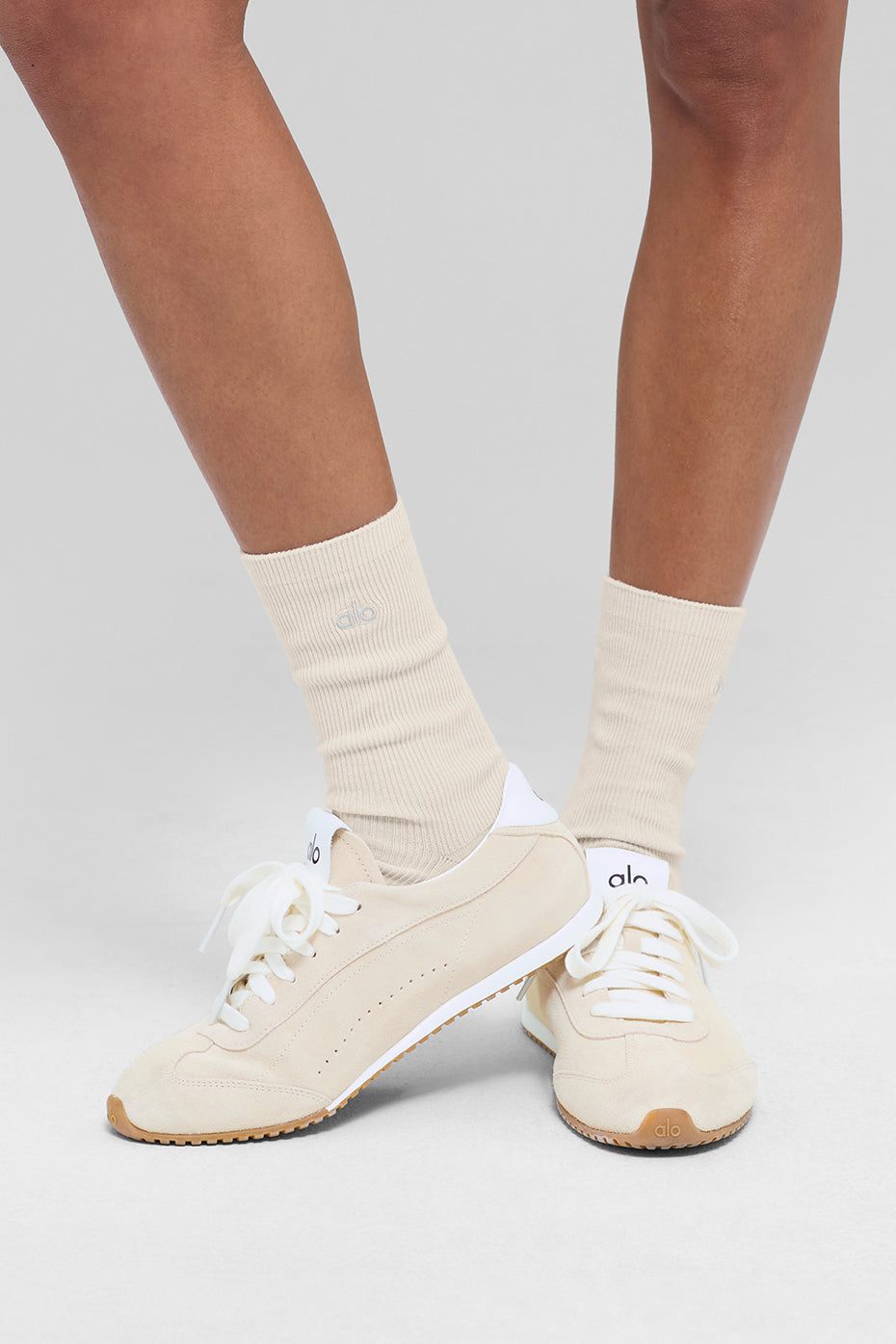Unisex Half-Crew Understated Sock - Bone--1