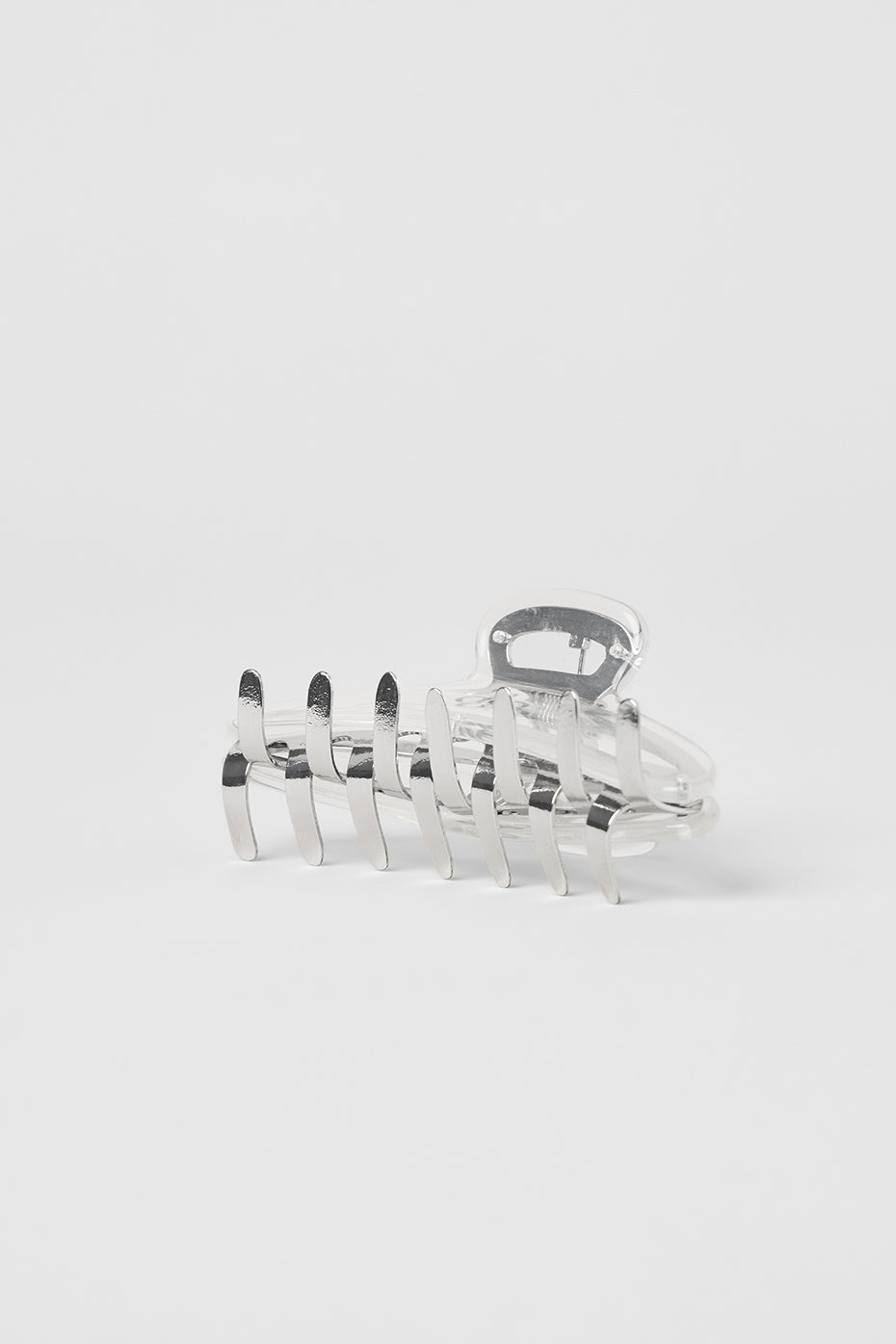 Acrylic Illusion Claw Clip - Clear Acetate/Chrome--2