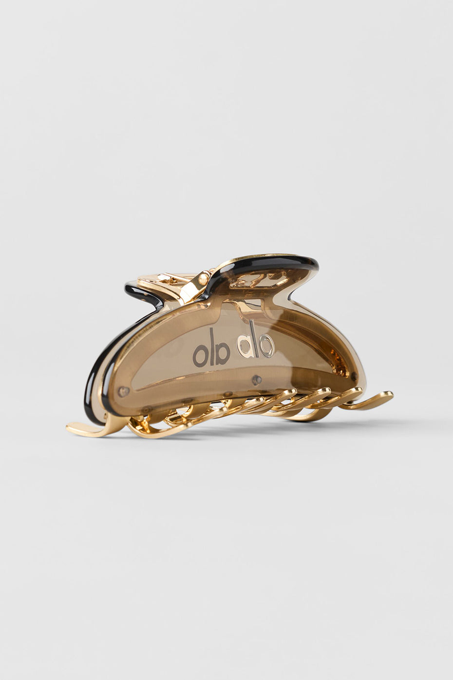 Acrylic Illusion Claw Clip - Gravel/Brushed Gold--0