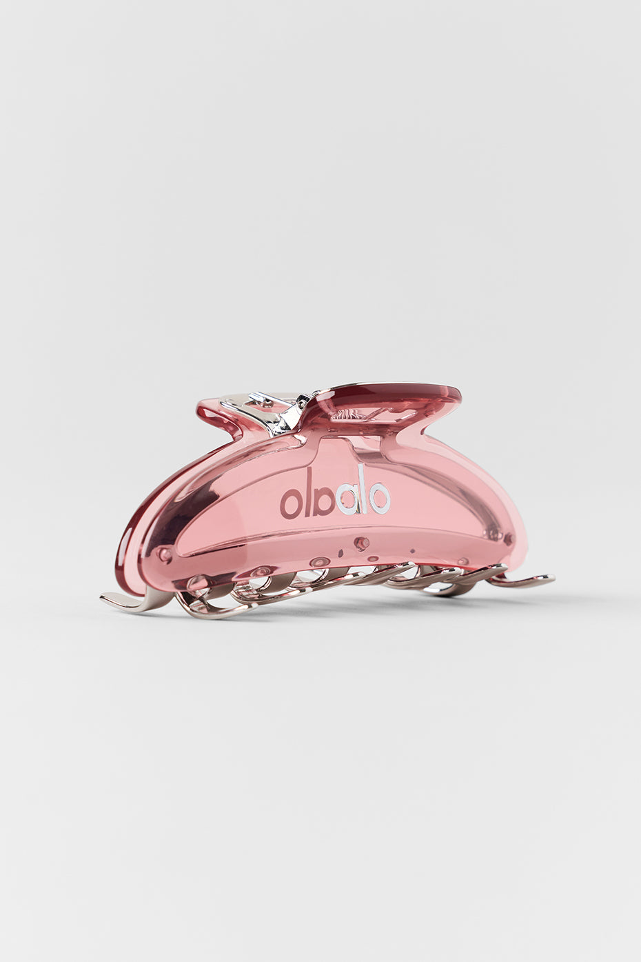 Acrylic Illusion Claw Clip - Vintage Pink/Chrome--2