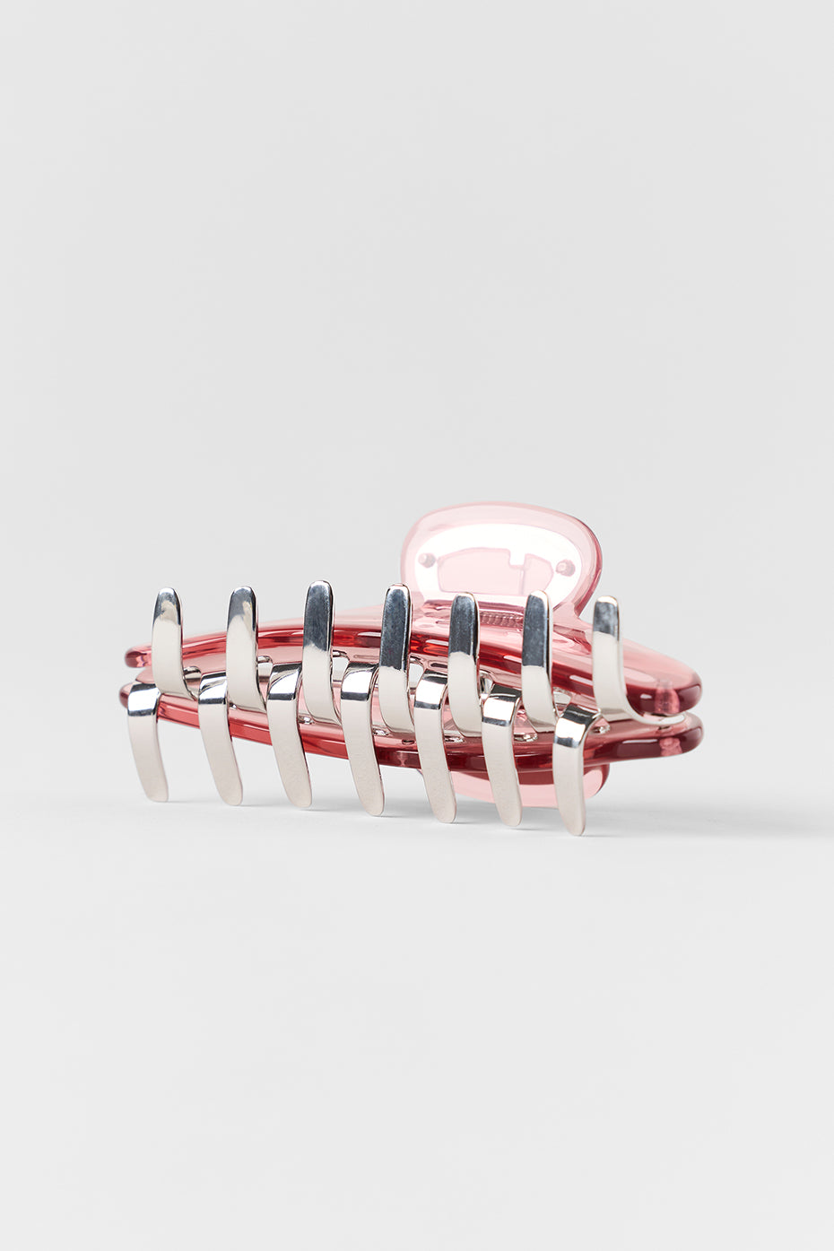 Acrylic Illusion Claw Clip - Vintage Pink/Chrome--3