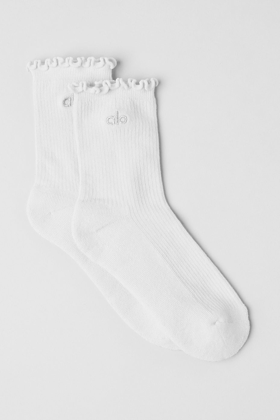 Women's Lettuce Edge Sock - White--0