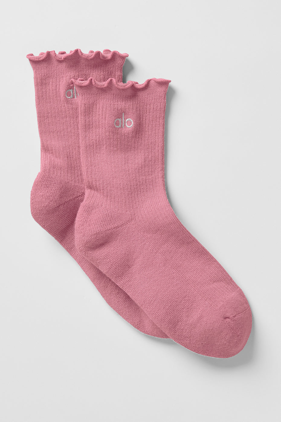Women's Lettuce Edge Sock - Pink Wild Rose--0