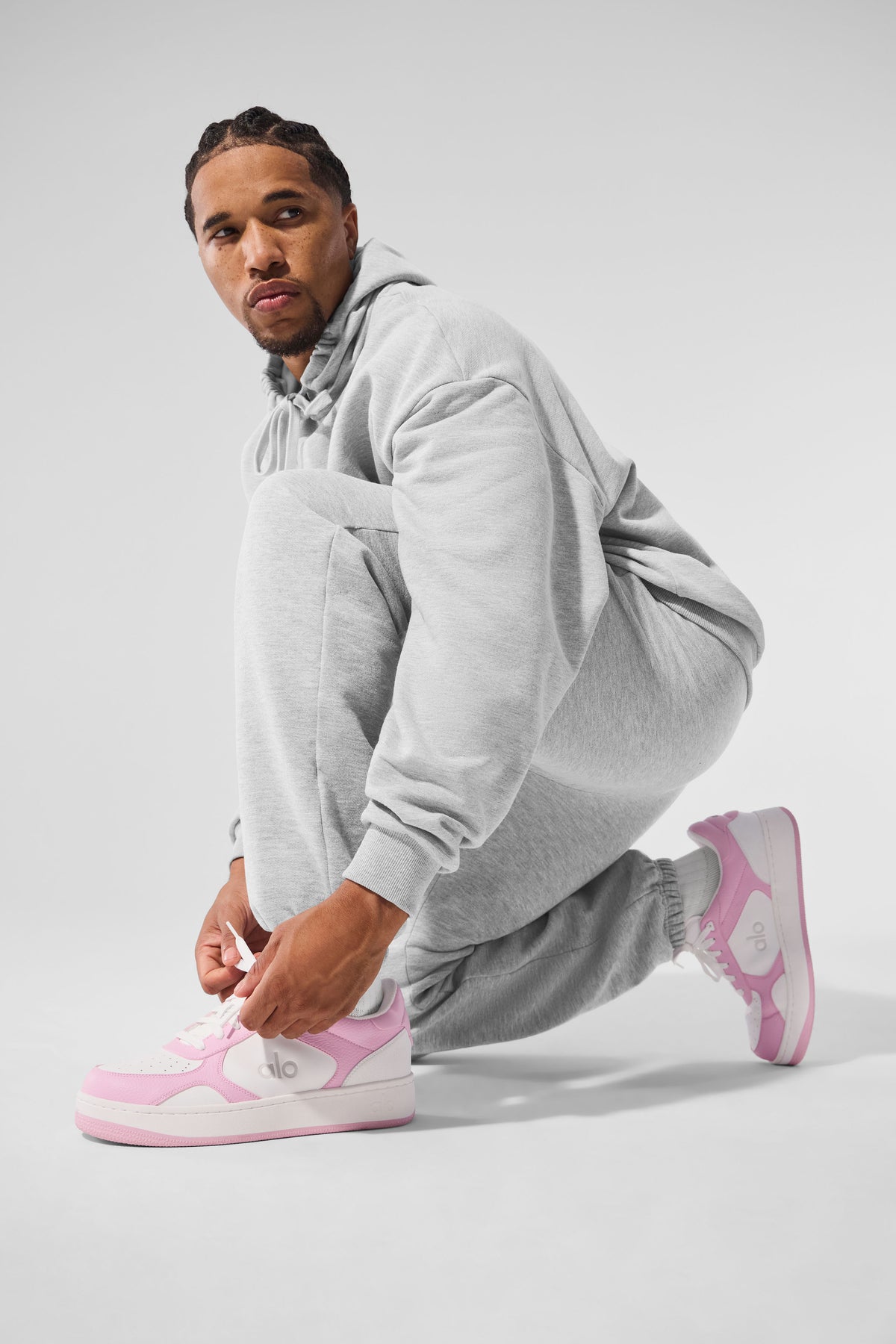 ALO Recovery Mode Sneaker (Unisex) - Pink/White--2