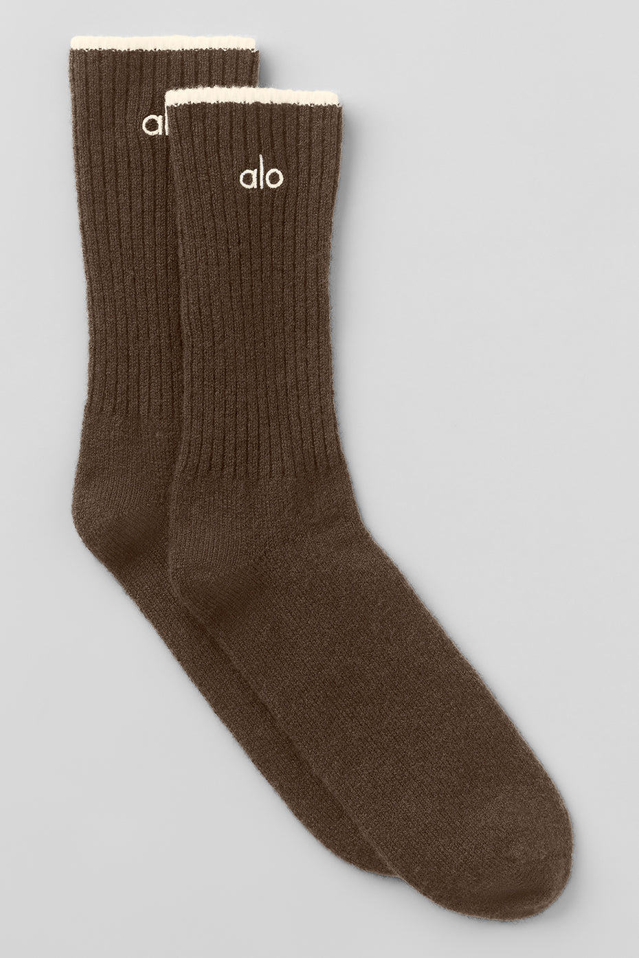 Unisex Wool Cashmere Light Frosted Sock - Espresso Heather/Ivory--0