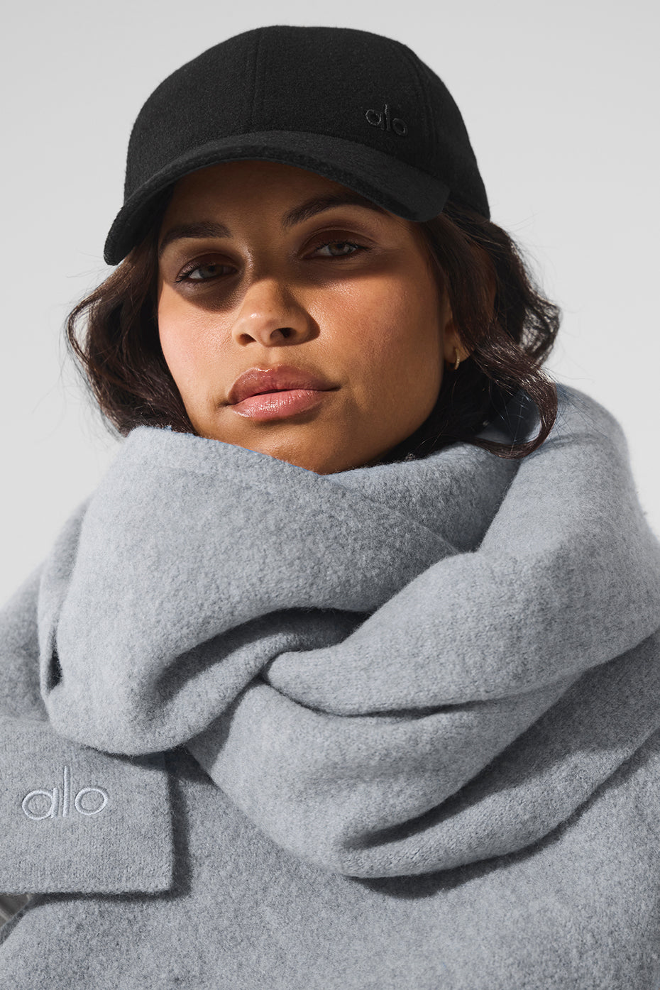Merino Wool Oversized Scarf - Hazy Heather Grey--0