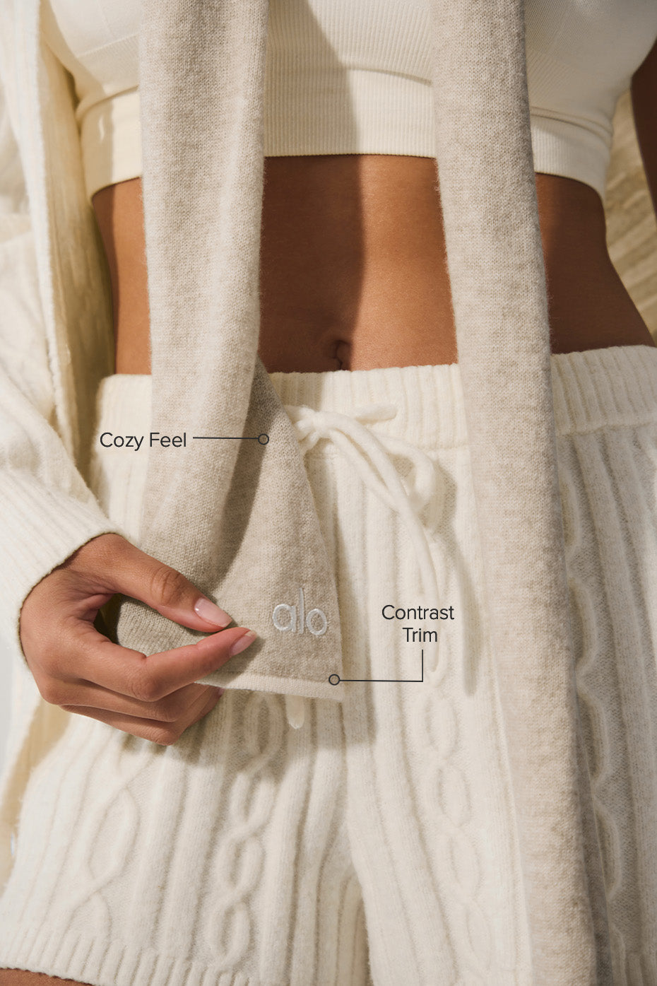 Cashmere Light Frosted Scarf - Winter Latte/Ivory--1