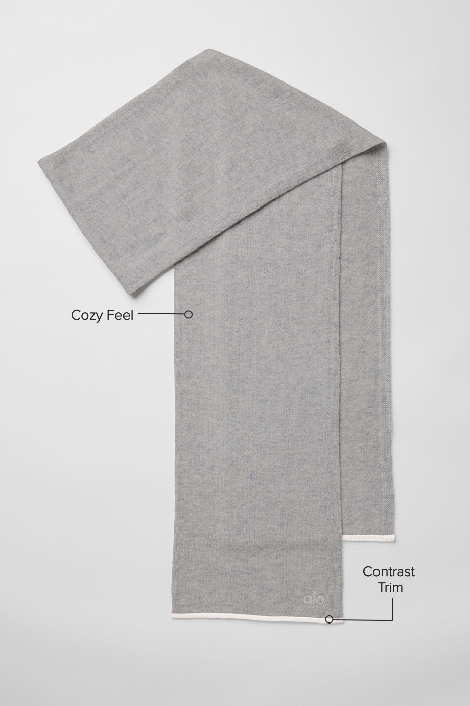 Cashmere Light Frosted Scarf - Light Heather Grey/Ivory--1