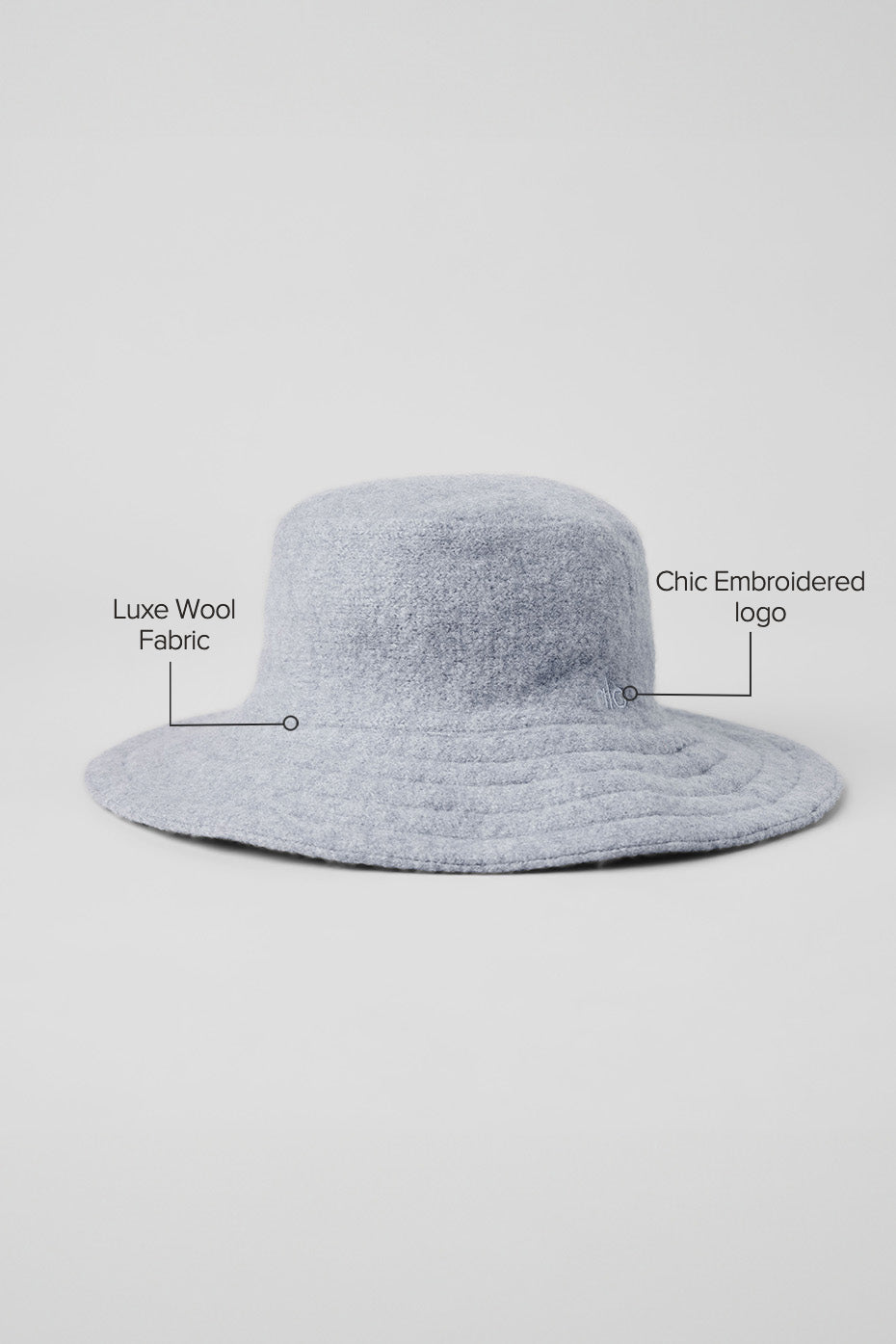 Merino Wool Bucket Hat - Hazy Heather Grey--1