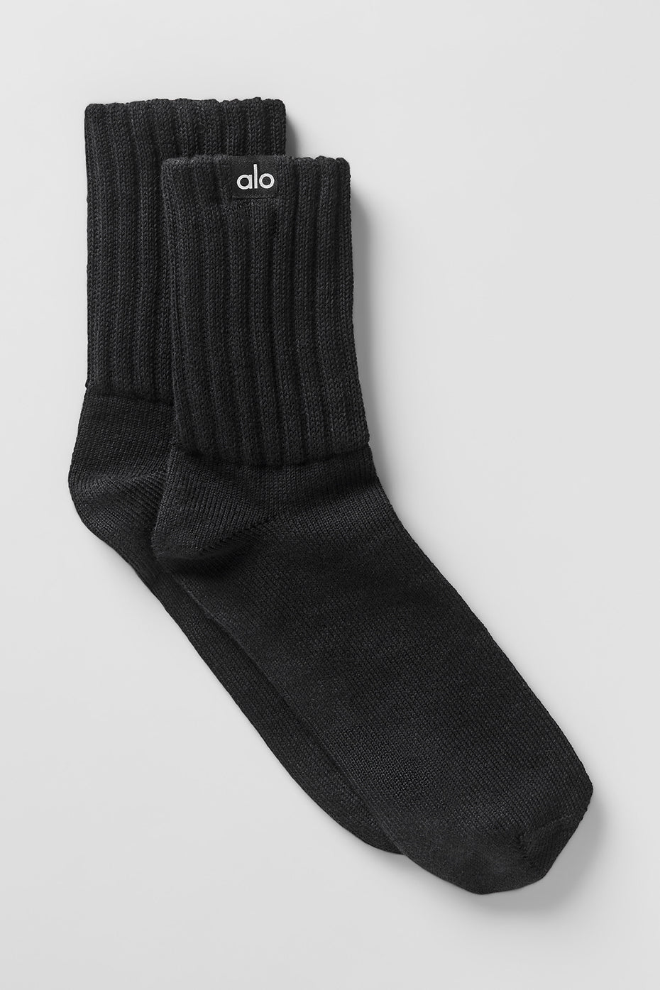 Unisex Half-Crew Scrunch Sock - Black--0