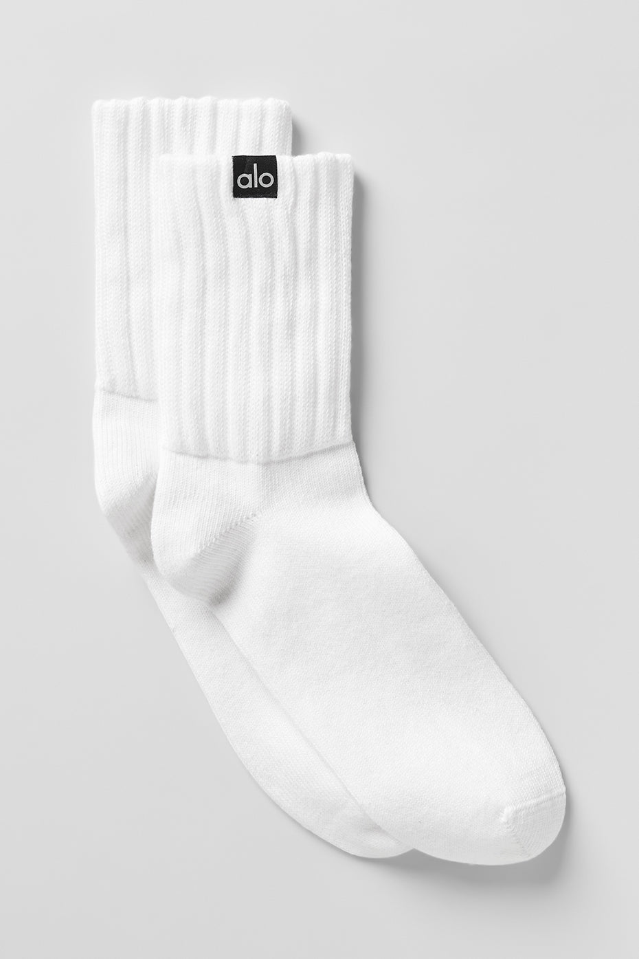 Unisex Half-Crew Scrunch Sock - White--0