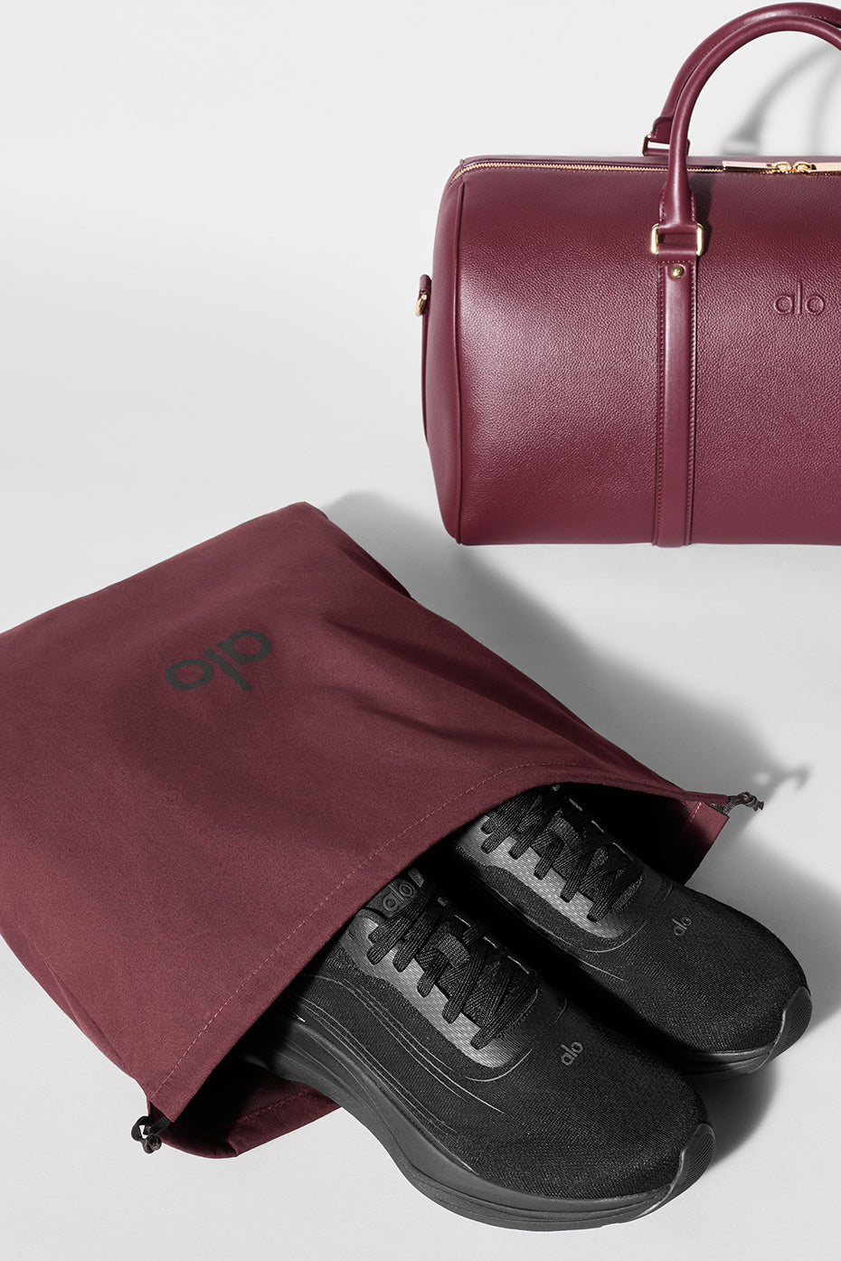 ALO Voyage Duffle - Bordeaux Leather--6