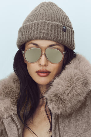 Courchevel Cashmere Beanie - Alpine Cocoa Heather