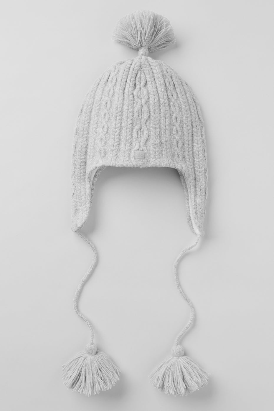 Cable Knit Winter Bliss Earflap Beanie - Athletic Heather Grey--0
