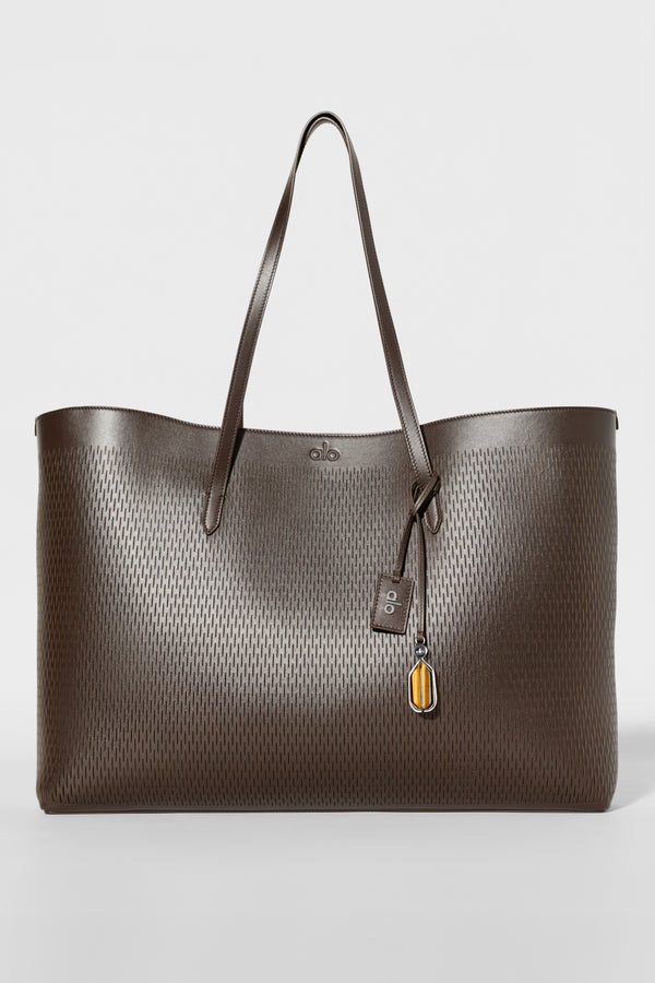 ALO Leather Mesh Tranquility Tote - Espresso Leather Mesh