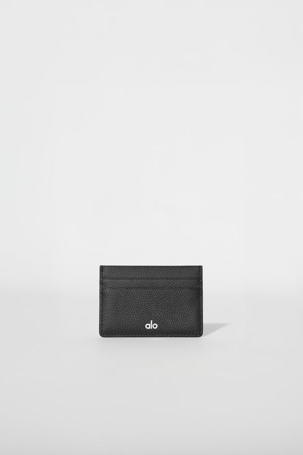Card Holder - Black Leather/Silver