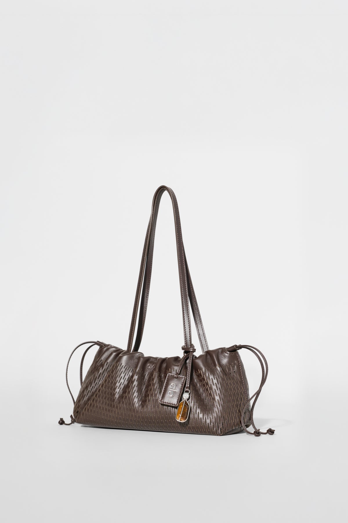ALO Leather Mesh Mini Unwind Cinch - Espresso Leather Mesh--2