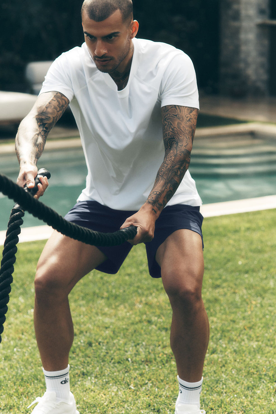 ALO Vapor Crewneck Short Sleeve - White--0