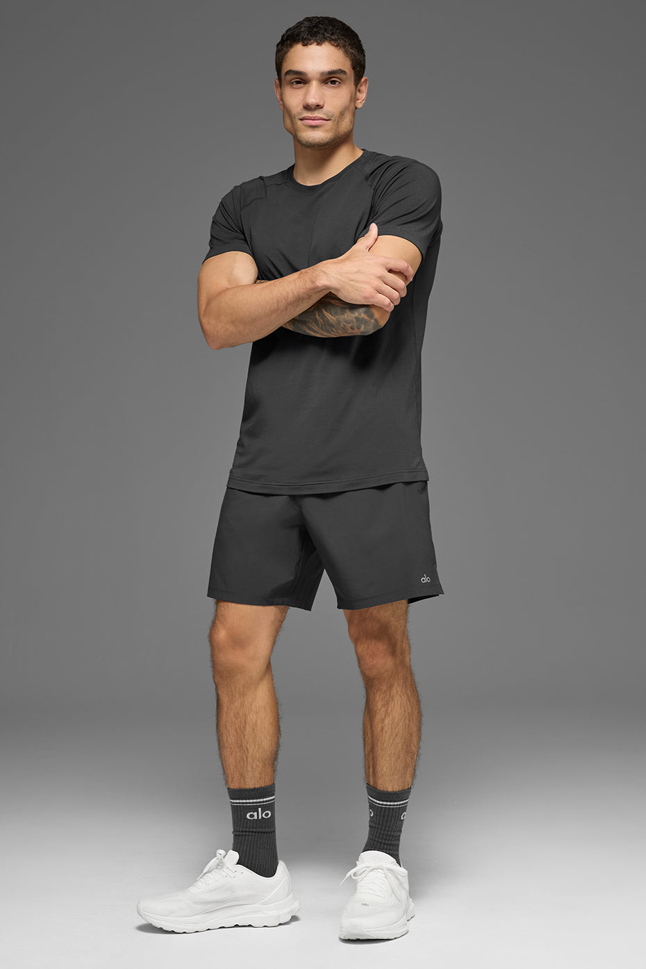 ALO Vapor Crewneck Short Sleeve - Anthracite--4