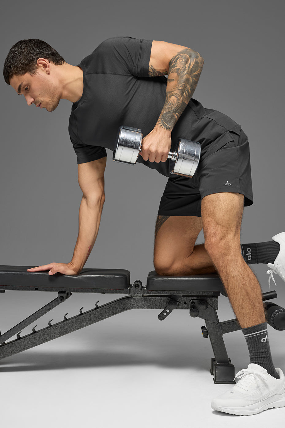 ALO Vapor Crewneck Short Sleeve - Anthracite--3