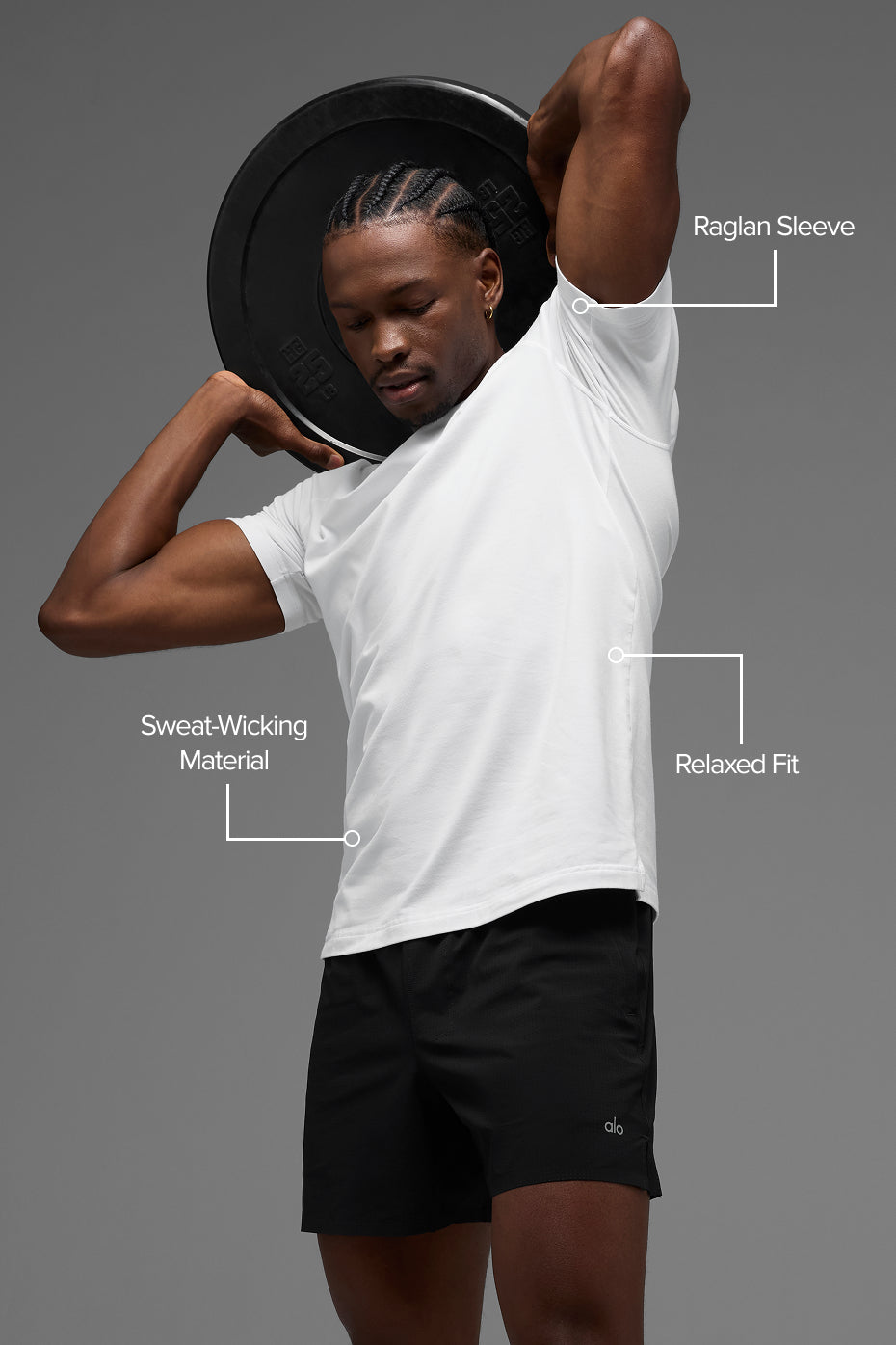 ALO Vapor Crewneck Short Sleeve - White--1