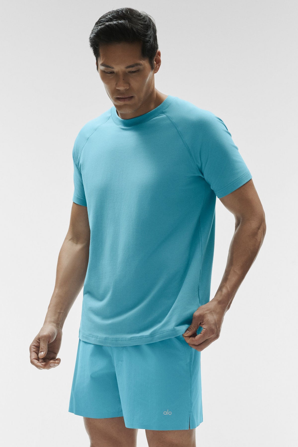 ALO Vapor Crewneck Short Sleeve - Blue Breeze--2