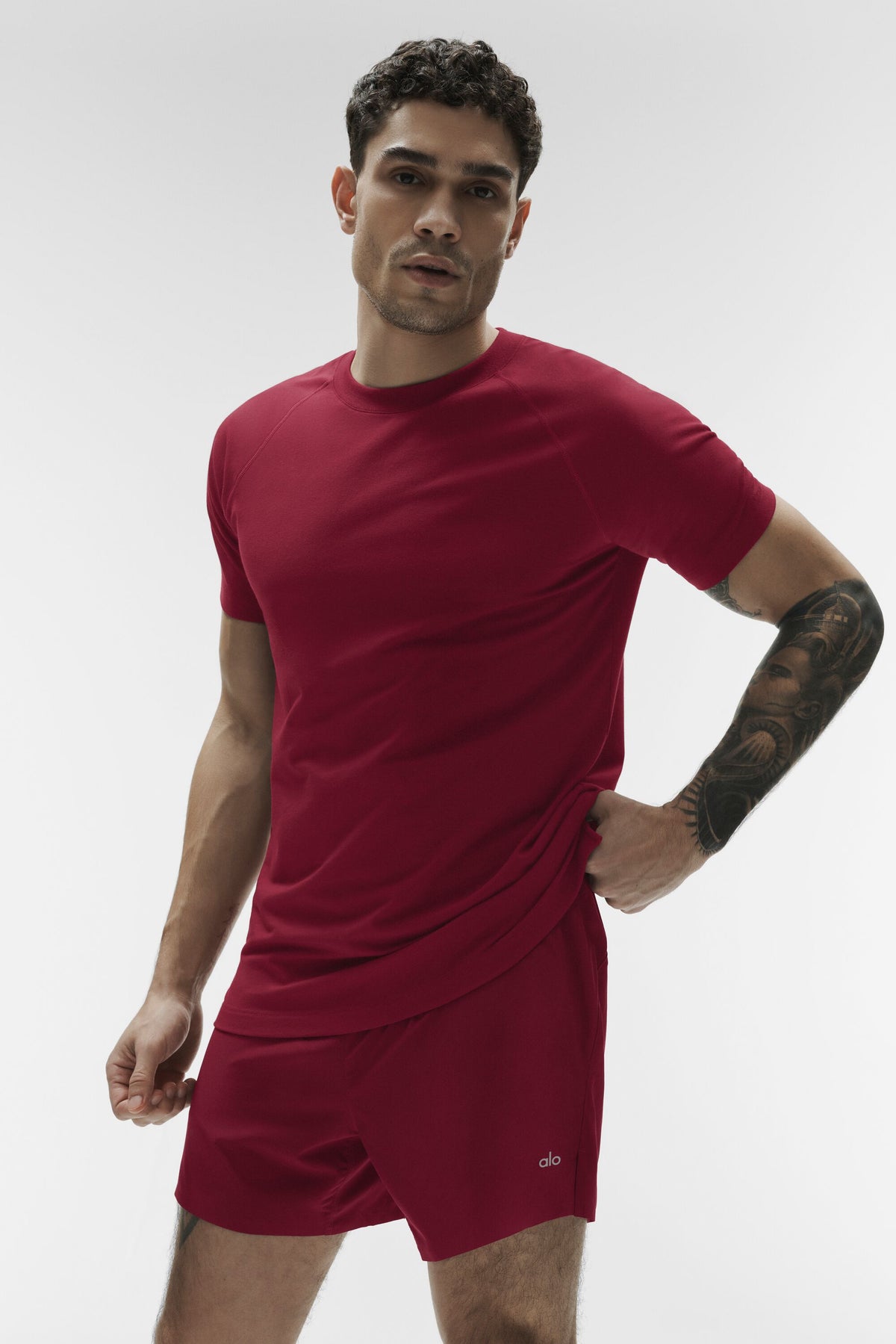 ALO Vapor Crewneck Short Sleeve - Garnet--0