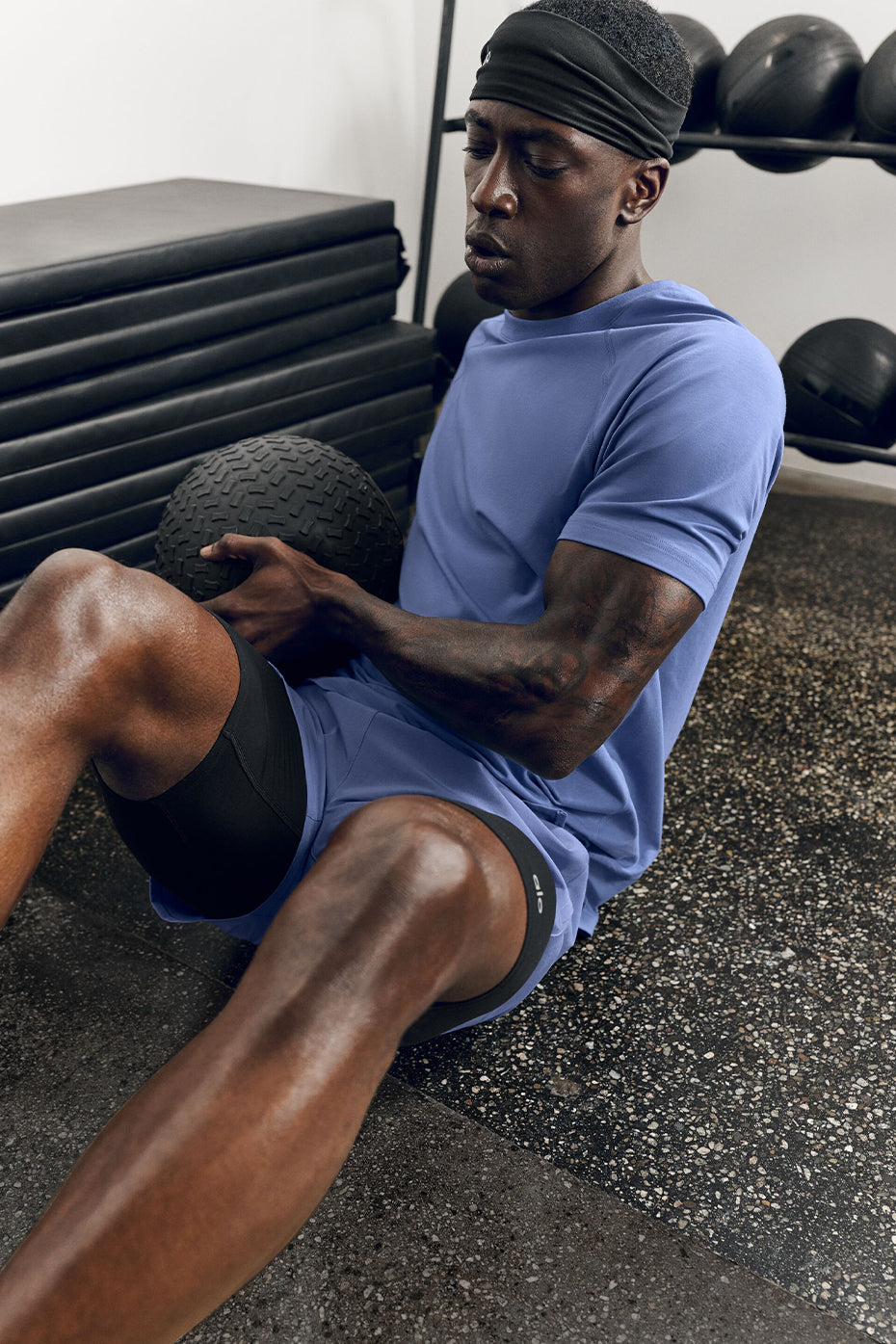 ALO Vapor Crewneck Short Sleeve - Provence Blue--0
