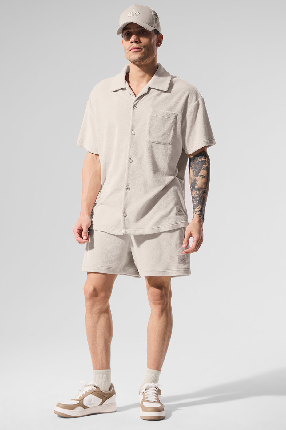 Coastal Terry Button Up - Bone--3