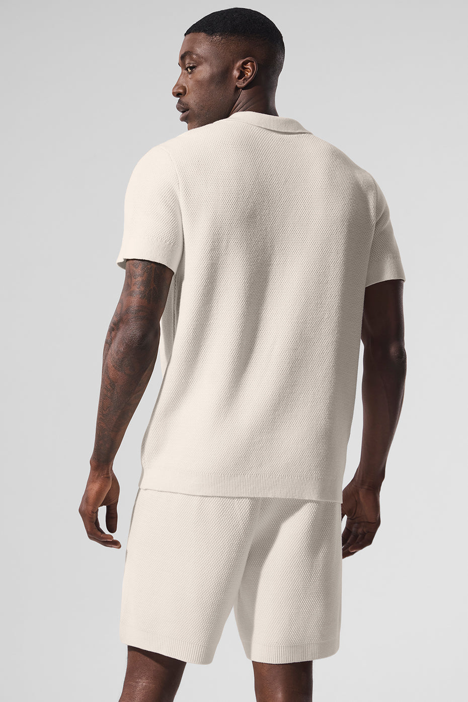 Sports Club Sweater Knit Polo - Ivory--2