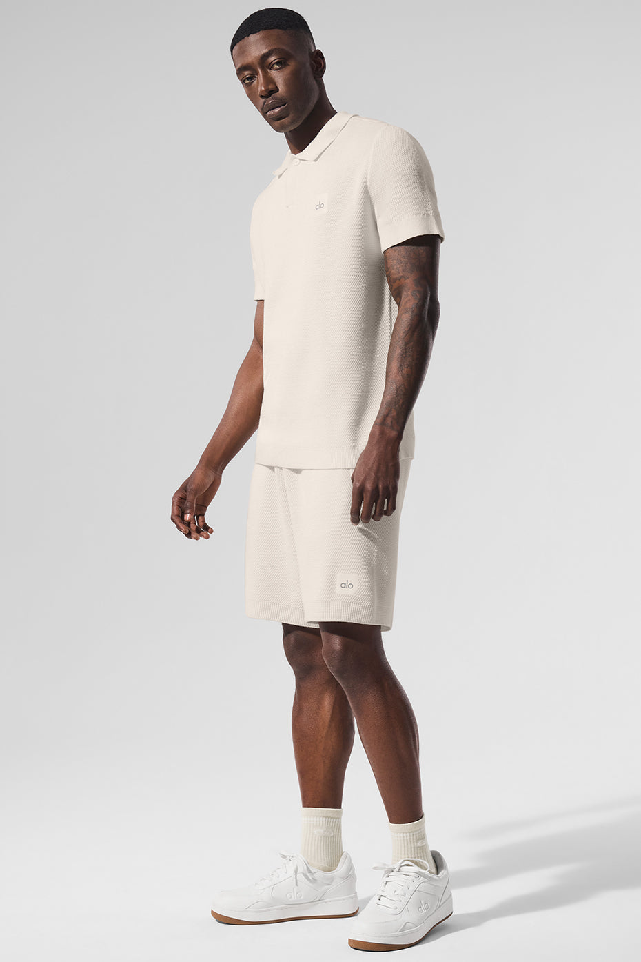 Sports Club Sweater Knit Polo - Ivory--3