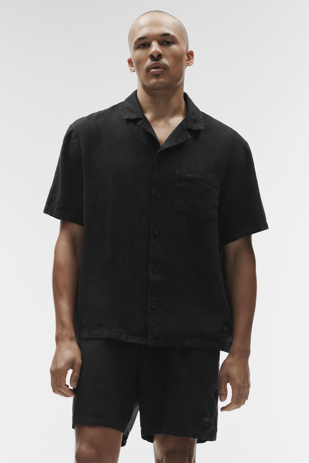 Linen Days Short Sleeve Button Up - Black--3