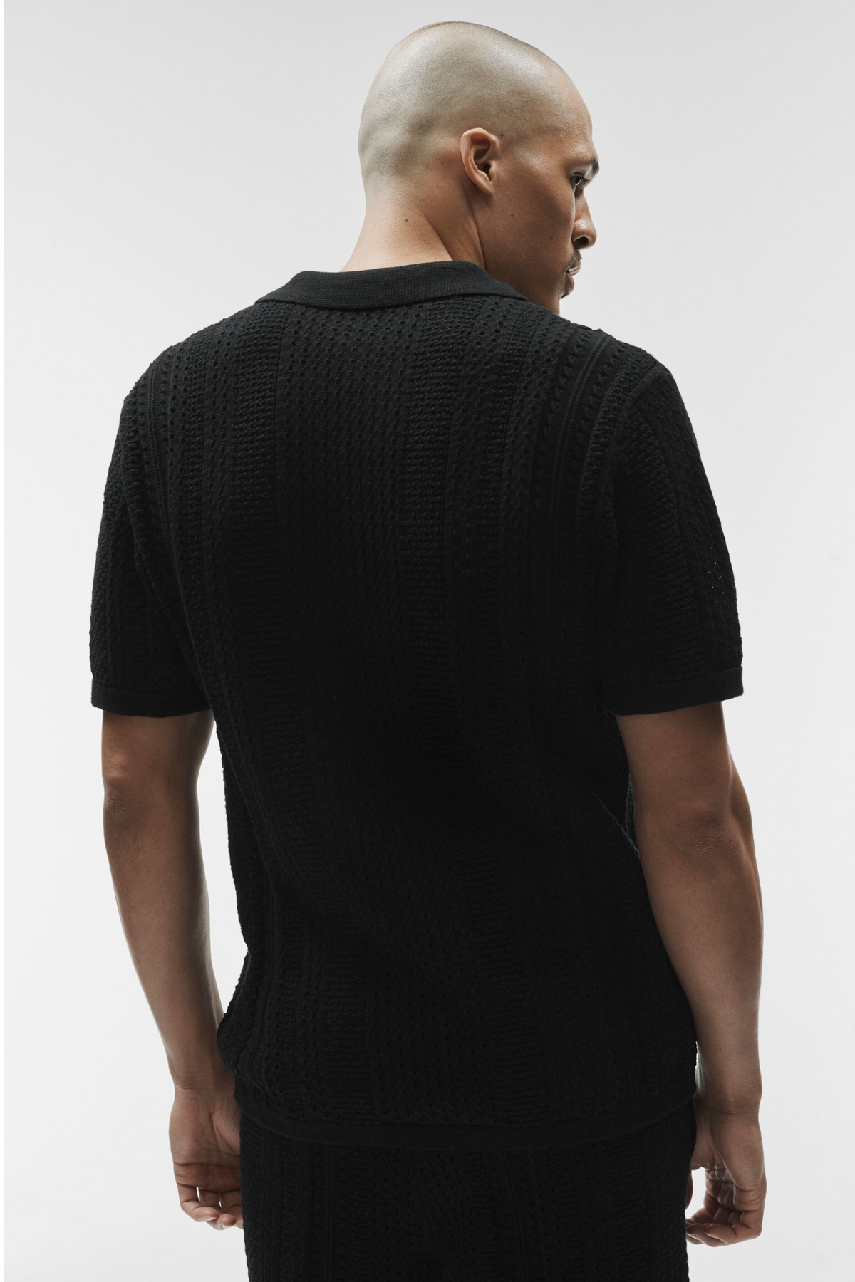 Coastline Knit Short Sleeve Polo - Black--3