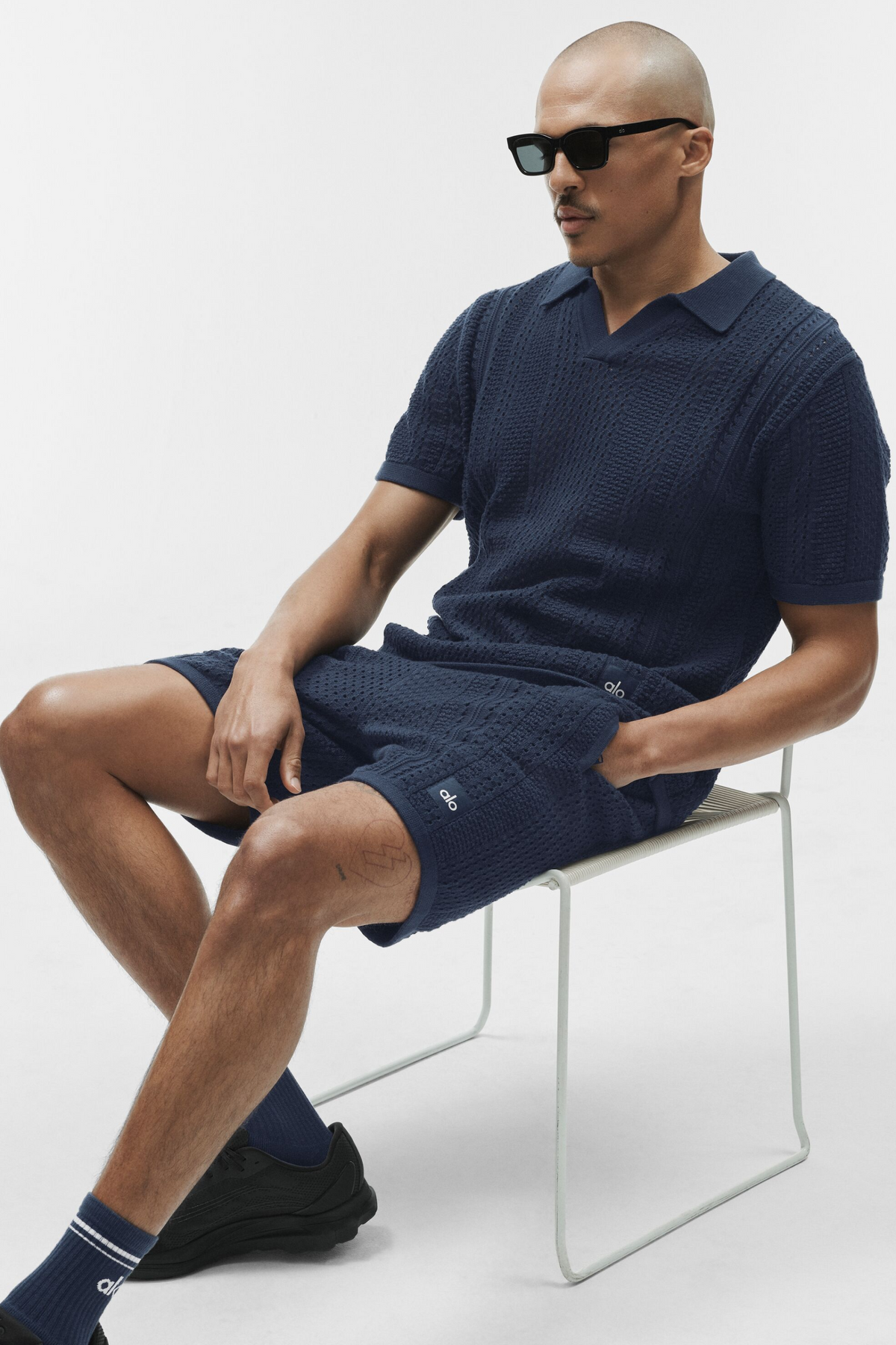 Coastline Knit Short Sleeve Polo - Navy--5