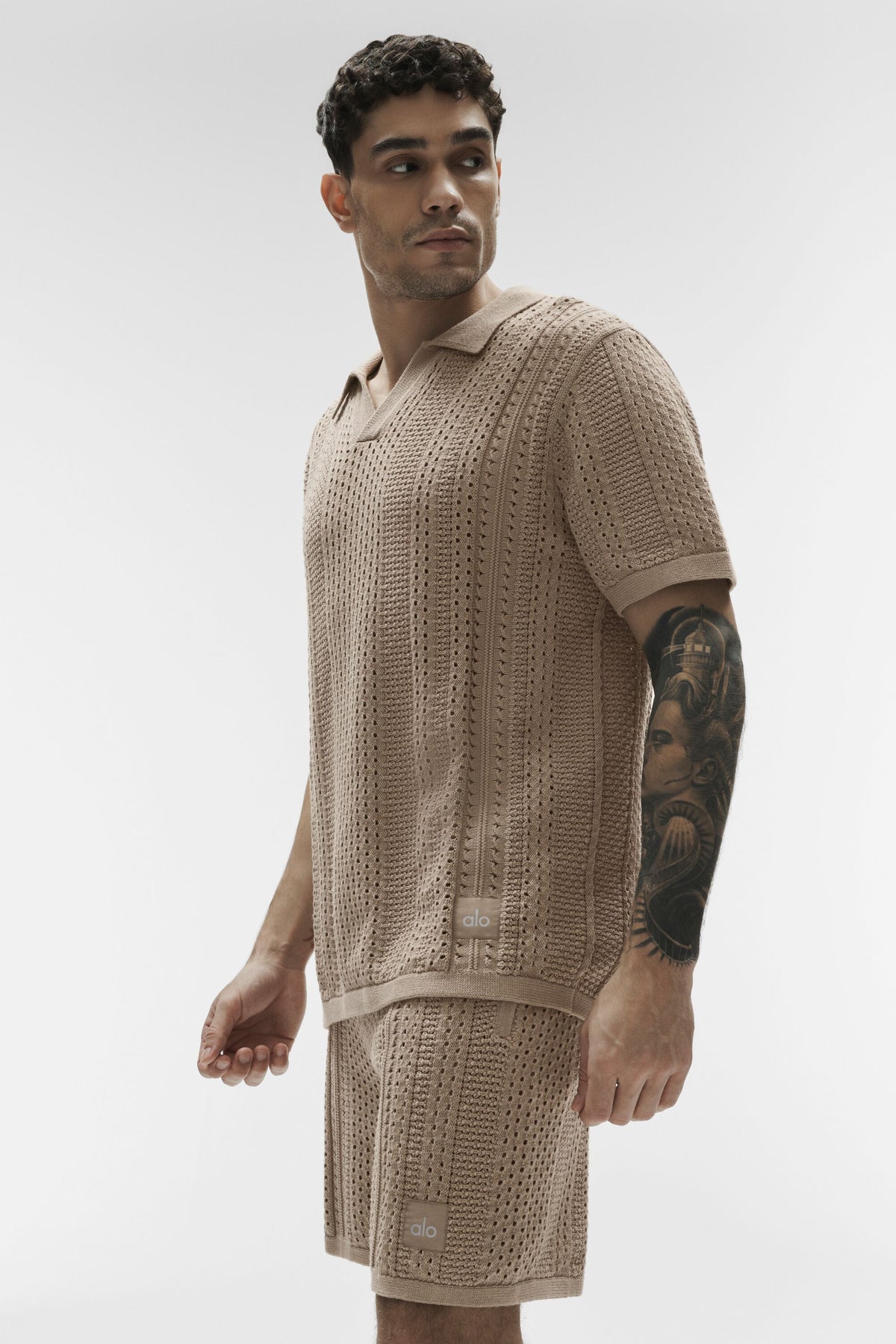 Coastline Knit Short Sleeve Polo - Gravel--4