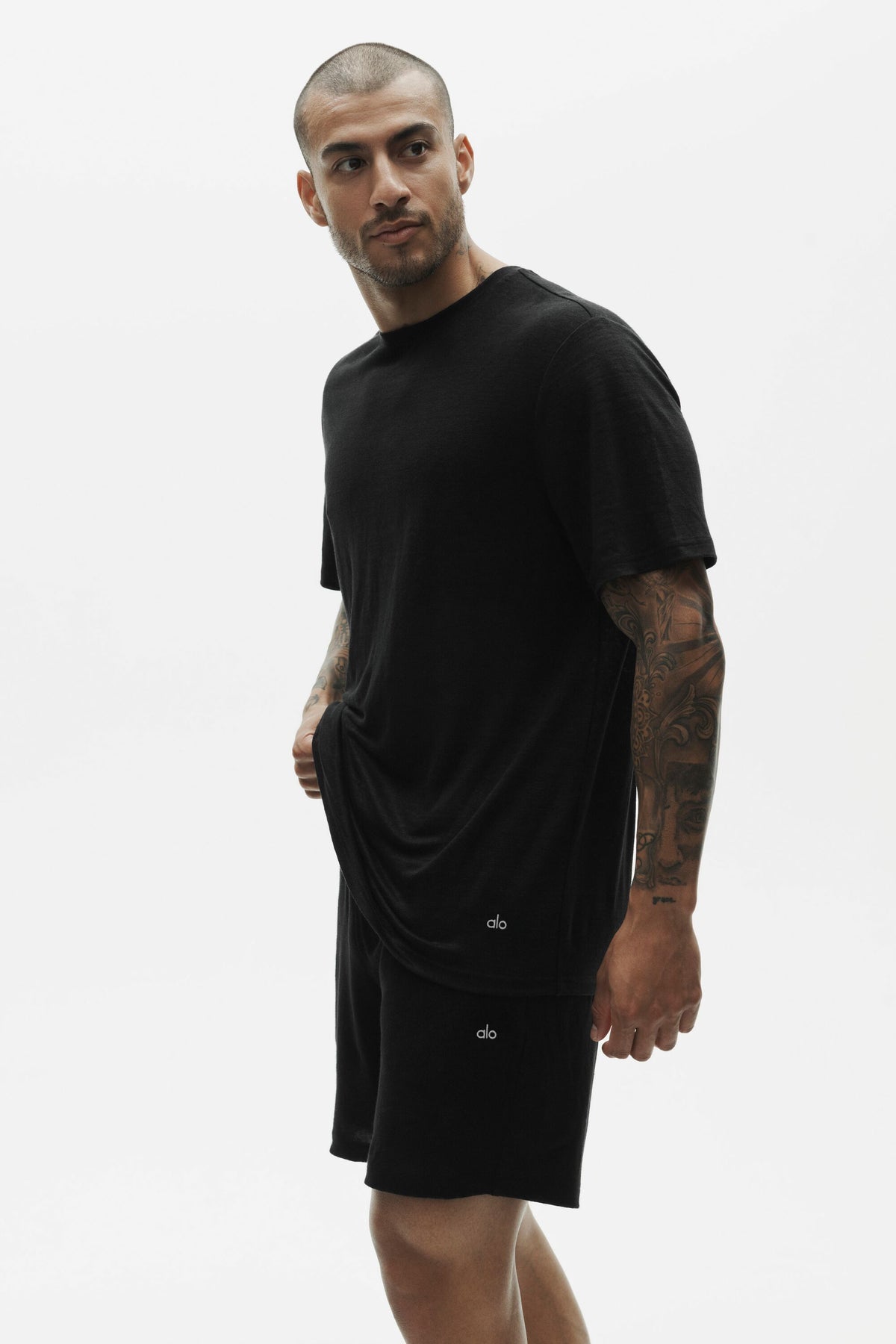 Linen Jersey Coastal Short Sleeve Tee - Black--2
