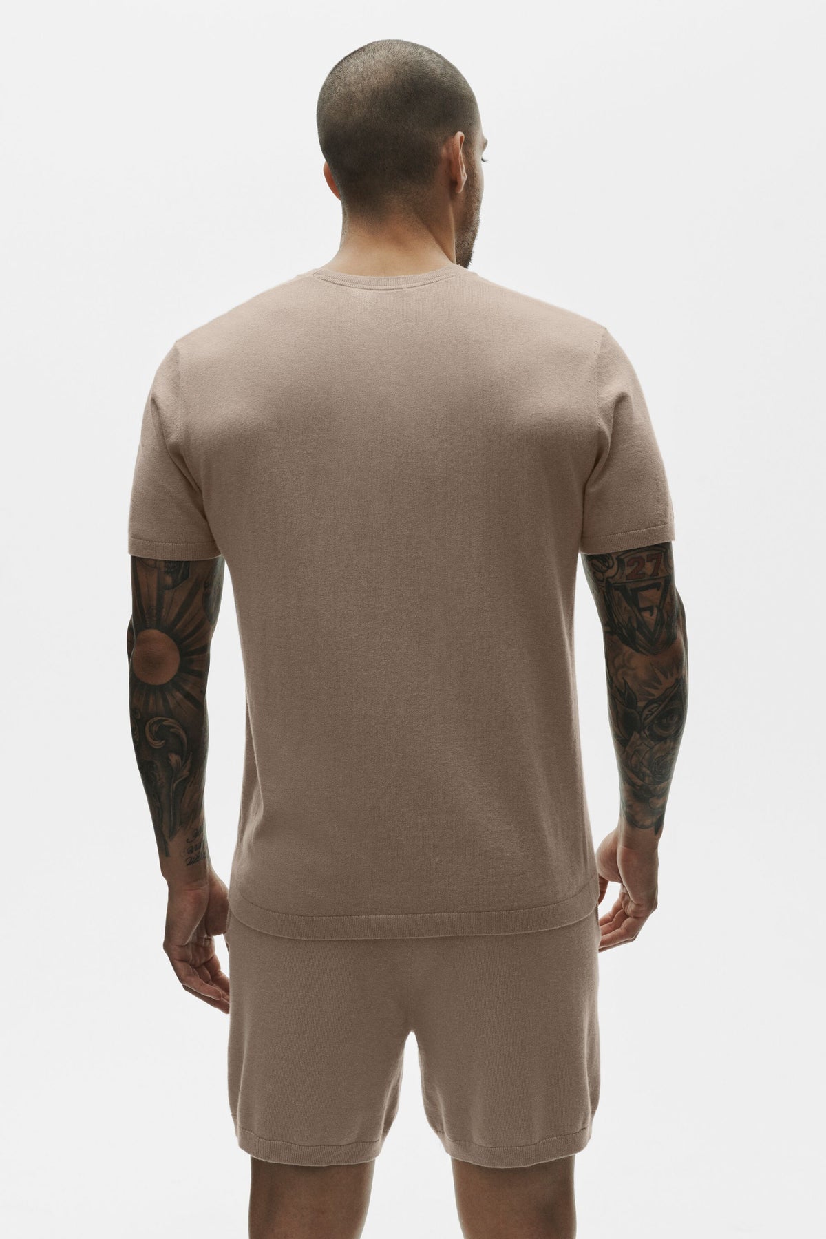 Cotton Cashmere Ever Soft Short Sleeve Crew - Gravel--3