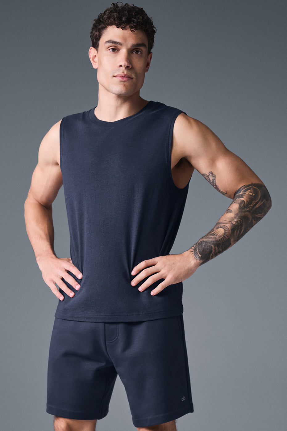 The Triumph Muscle Tank - Navy--3
