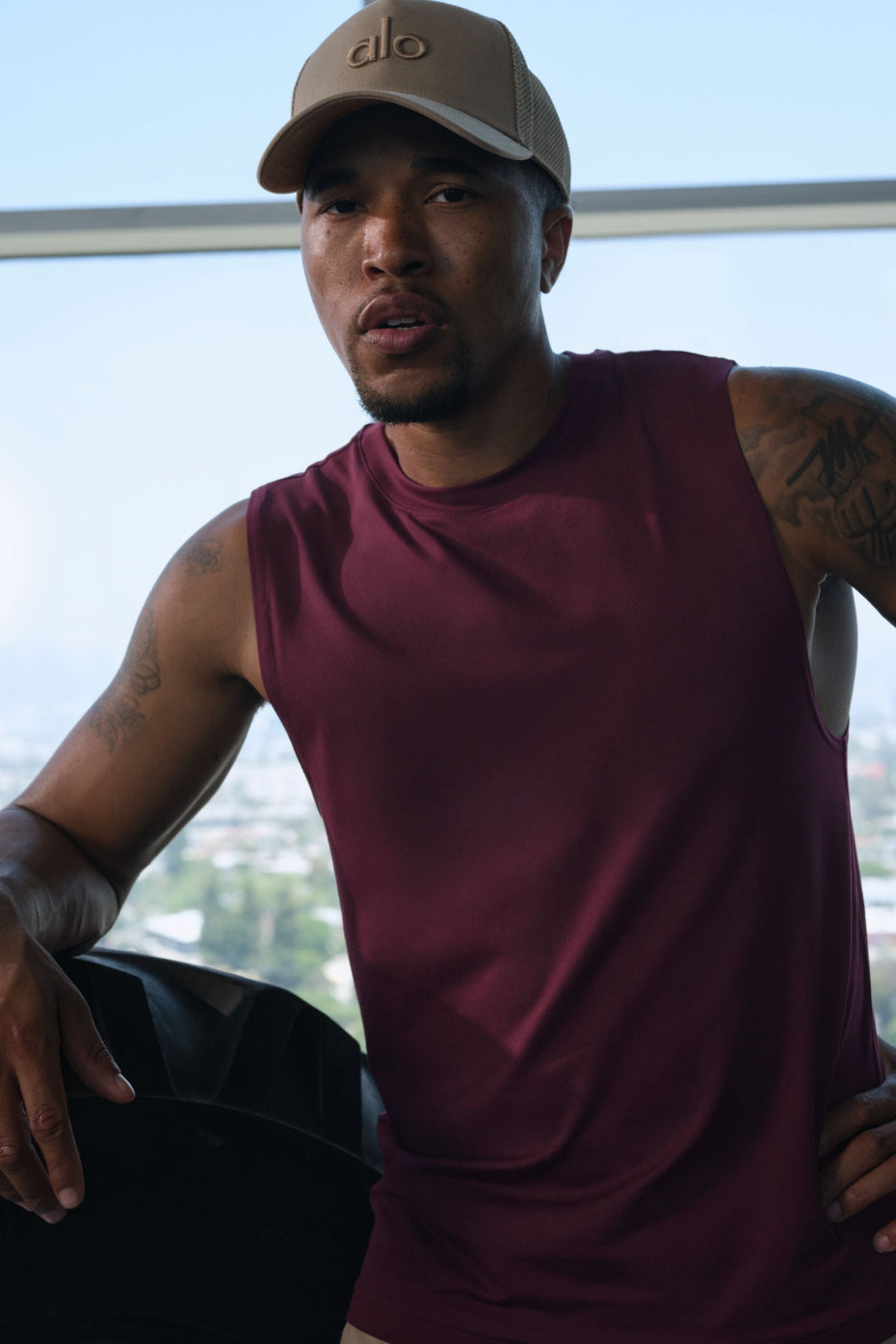 Conquer Muscle Tank - Burgundy--0