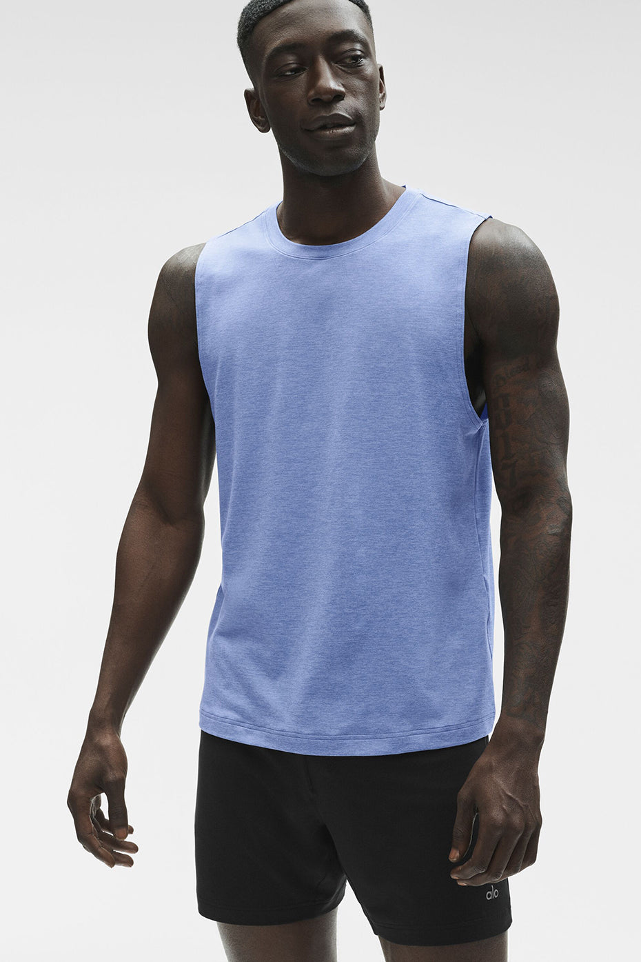 Conquer Muscle Tank - Provence Blue Heather--0