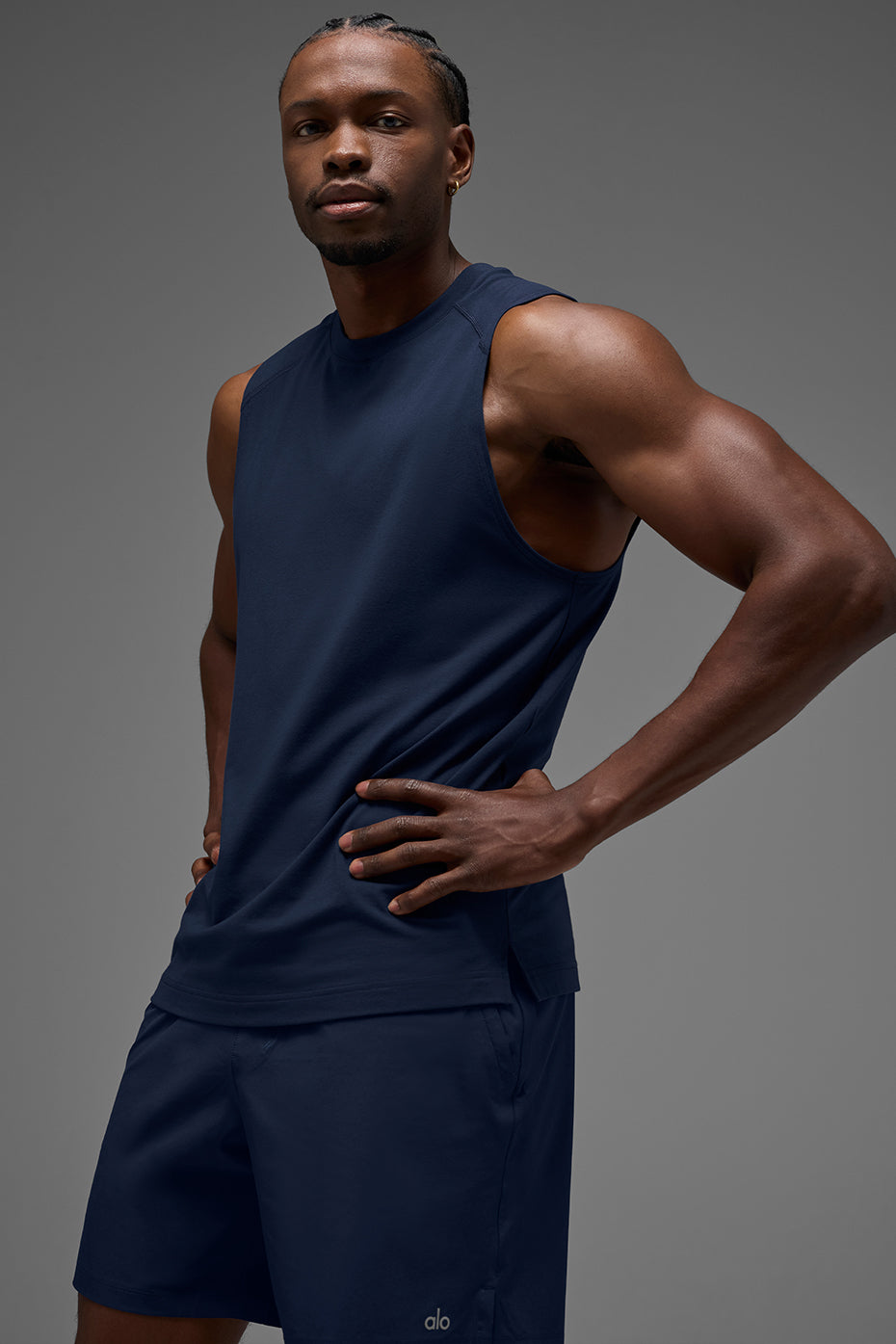 ALO Vapor Muscle Tank - Navy--0