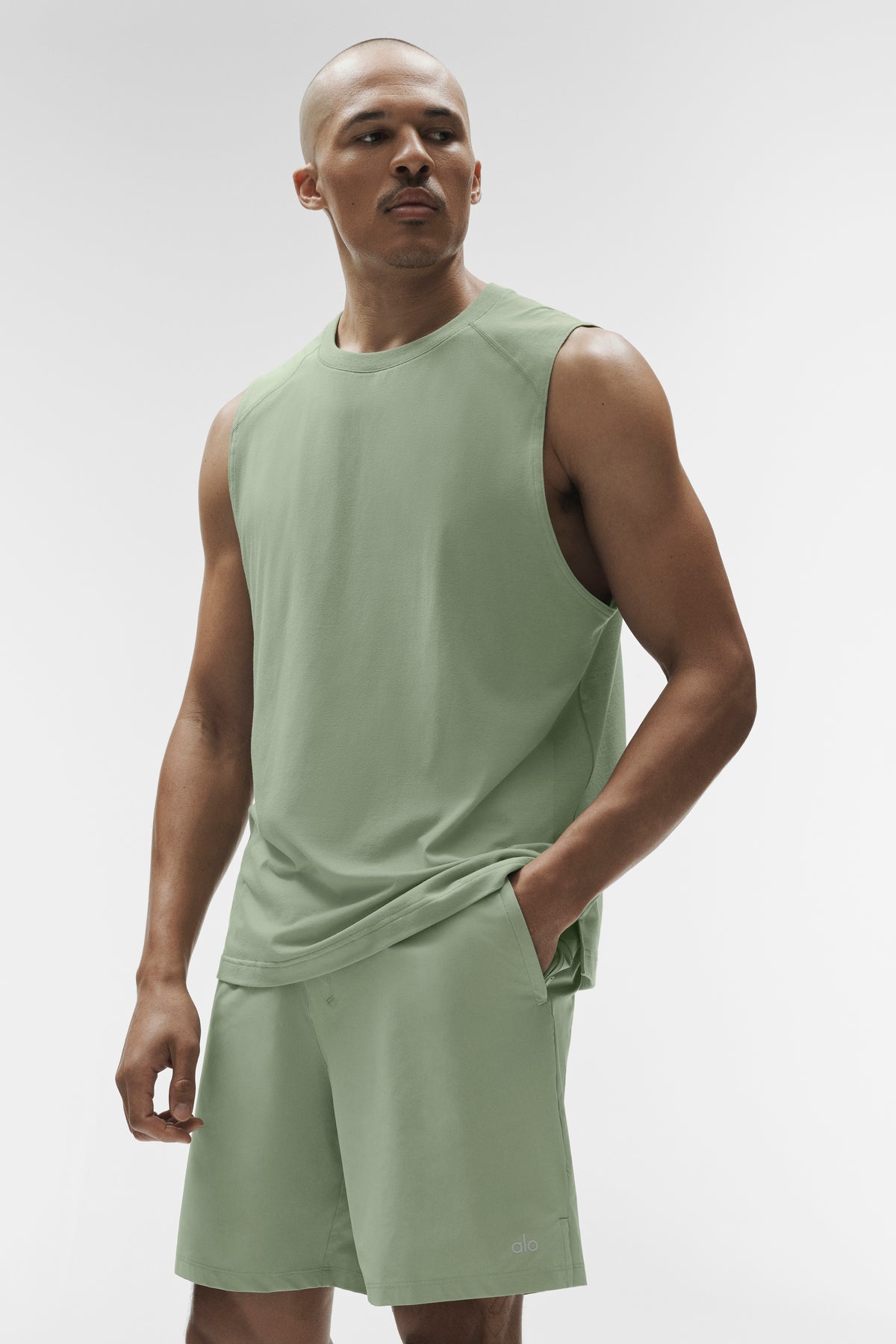 ALO Vapor Muscle Tank - Dune Grass--2