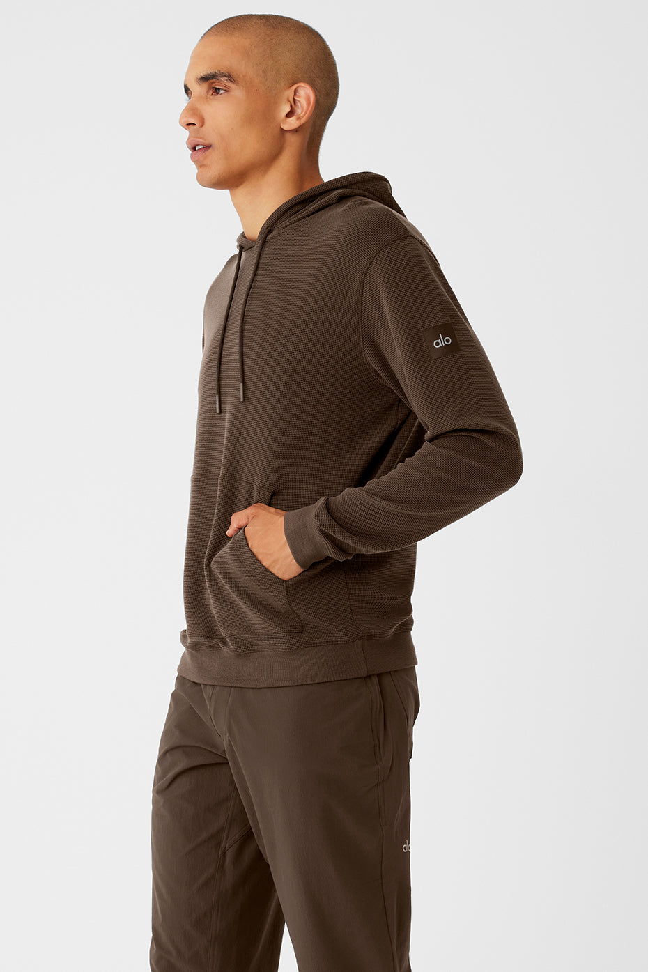 Micro Waffle Fast Break Hoodie - Espresso--2